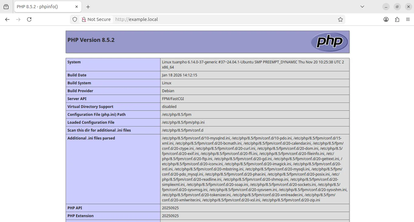 cau hinh nginx xu ly php thanh cong